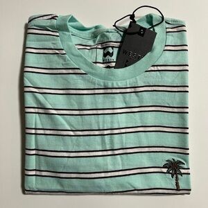 Westy Striped Embroidered Palm Tree T-Shirt Men’s 
Size Small, Brand New